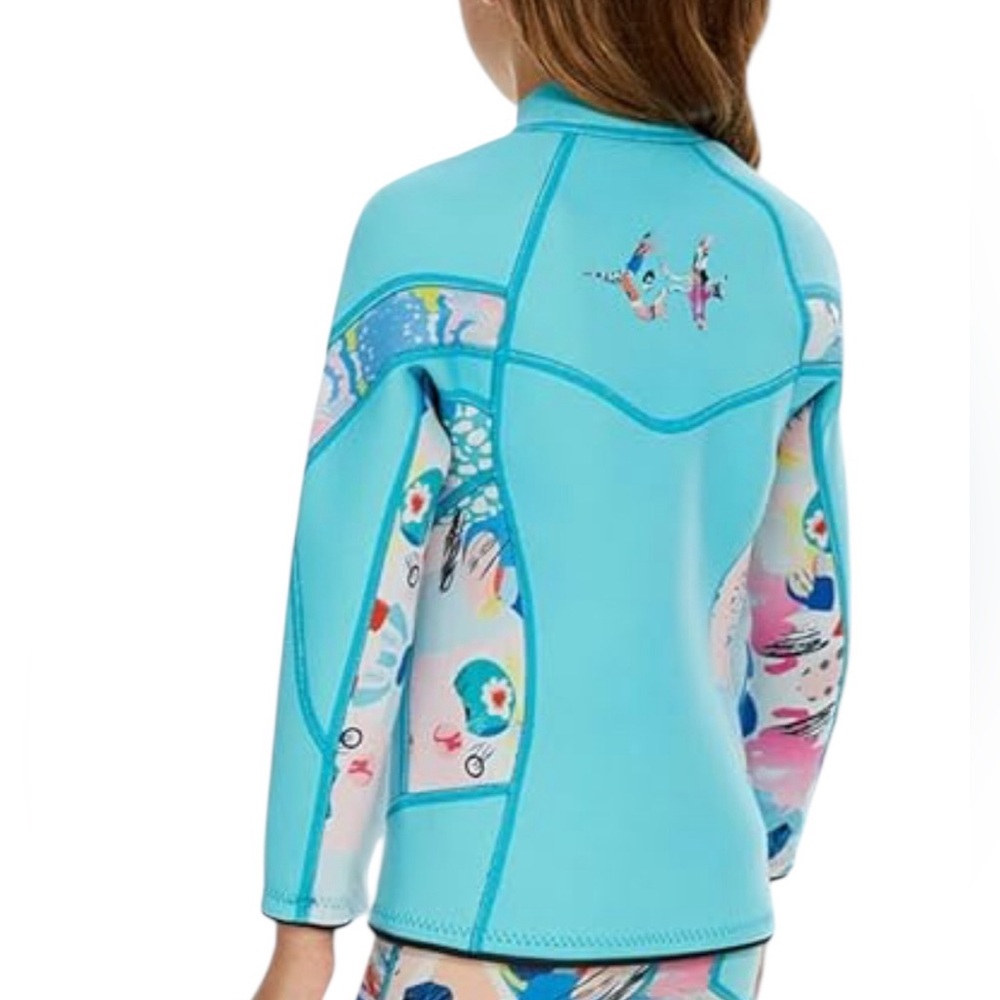 GoldFin Kids Wetsuit Jacket 2mm Girls Wetsuits Top Neoprene Long Sleeve Size 8
